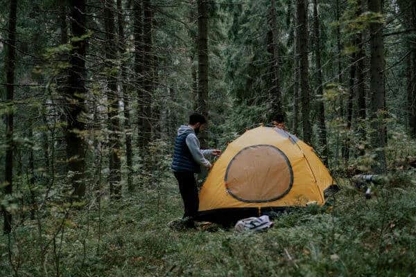Kuppelzelt im Wald