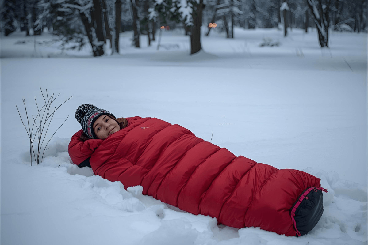 schlafsack im winter