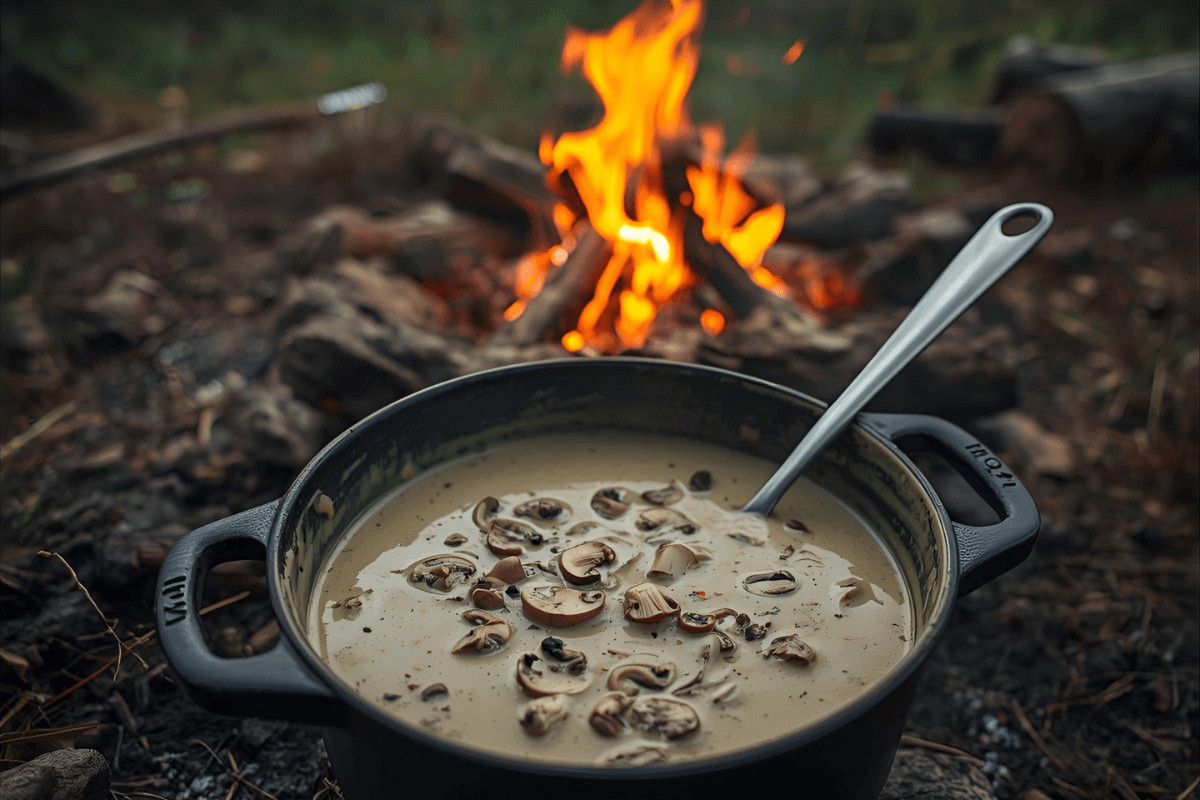 Herbstsuppe mit pilzen